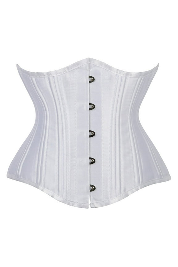 Bodysuit Shapewear Women's Satin Underbust Corset Bustier Waist Training Cincher Plus Size Corsets Underbust Bustier Tops Goth Corset S-40 White XL