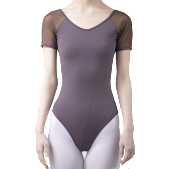 Bodysuit T Shirt Gymnastics Dance Leotards For Womens Dancewear Romper Mesh Back