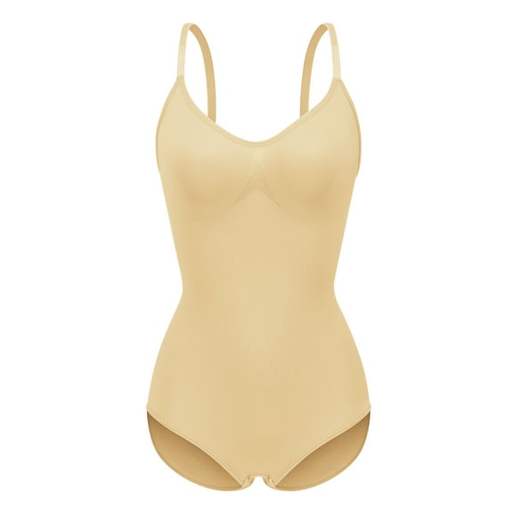 Bodysuit Tummy Control Thong Shapewear Backless Body Shaper Deep V-Neck Shaper