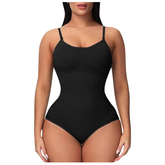 Bodysuit Women Clearance Sleeveless Spaghetti Strip Shapewear Body Shaper Body Suit Slim Fit Casual Body Suits Basic Seamless Snatched Waist Bodysuits Prime Sales Day