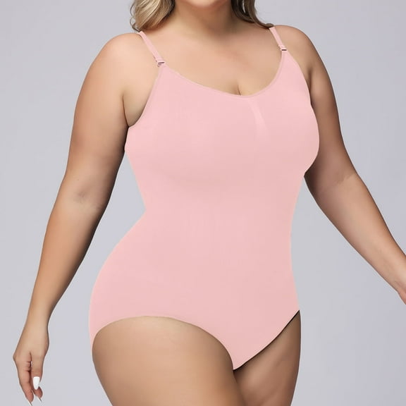 Bodysuit bodysuit solid colour plus size in polyamide and elastane high support knit fabric without padding women's cardigan elegant bodysuit PINK 1XL