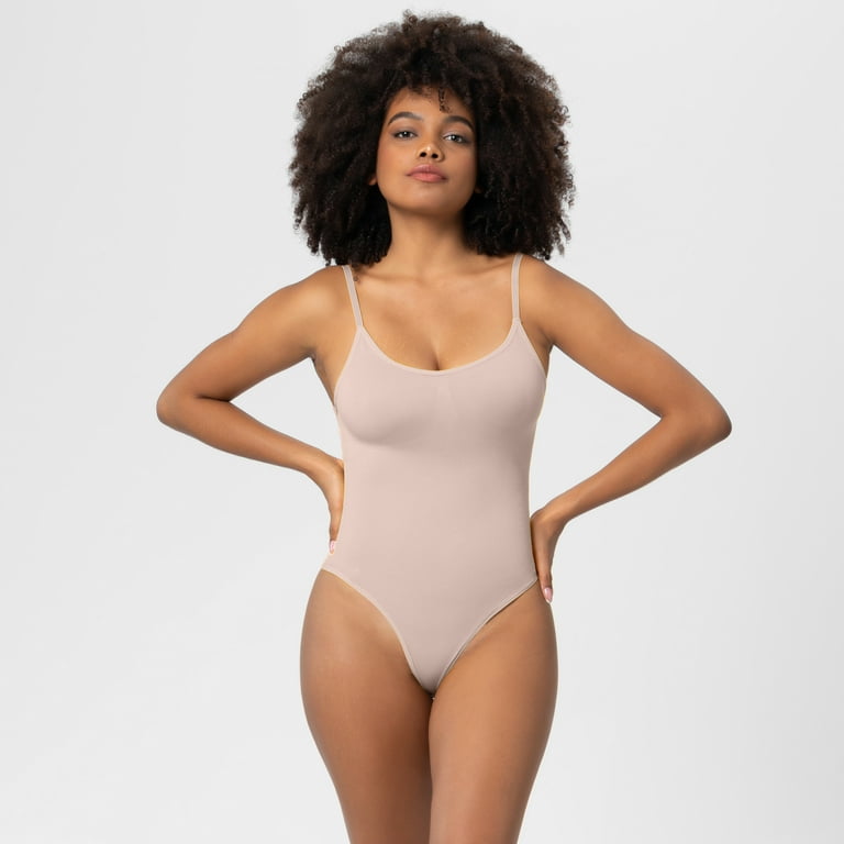 Bodysuit for Women Tummy Control Bodysuit Skin Color Seamless Round Neck Bodysuit Shaper Shorts Walmart