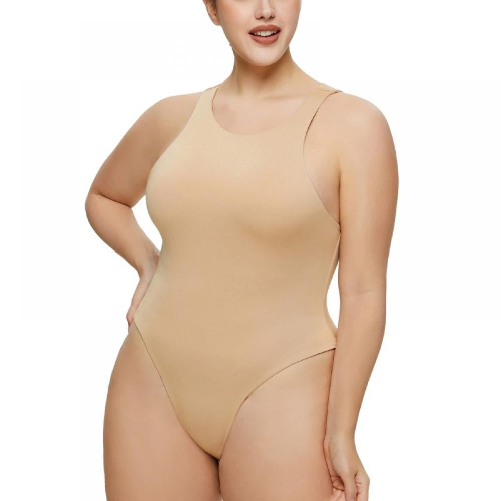 Shapewear for Women Tummy Control, Sexy V-Neck Fitted Ribbed Knit