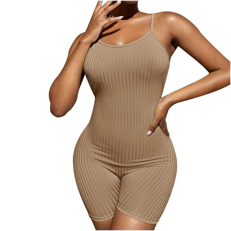 Shapewear For Women Tummy Control Summer Backless Sleeveless Sport Short  Pant Strap Jumpsuit Rompers 