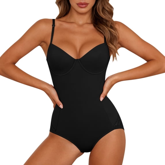 Bodysuits for Women Shapewear Tummy Control Butt Lifter Seamless Bodysuit Tops Sweetheart Neck Thong Body Shaper Jumpsuits