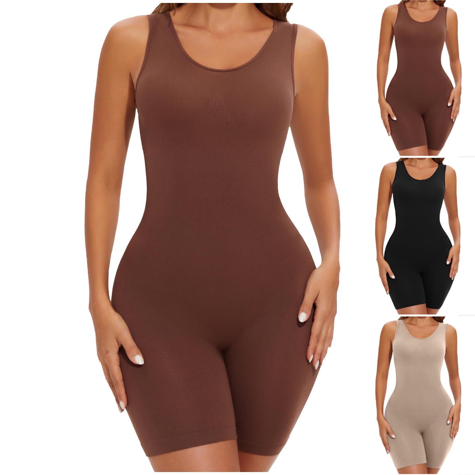 Bodysuits for Women Tummy Control Womens Solid Color Camisole Underwear ...