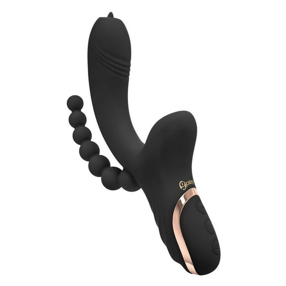 Bodywand G-Play Triple Stim Rechargeable Silicone Rabbit Vibrator, Black