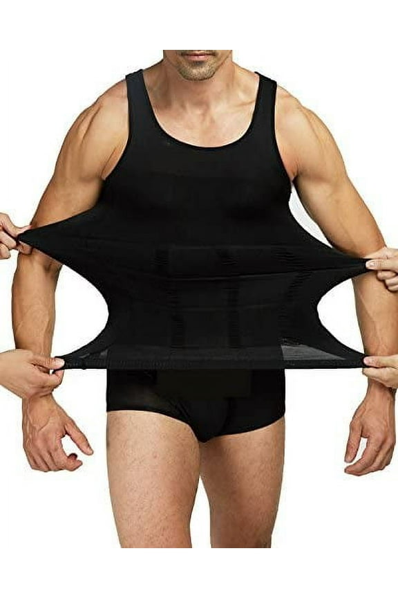 Bodywear Mens Slimming Body Shaper Gynecomastia Vest Shirt Tank Top Compression Shirt, Shapewear for Men