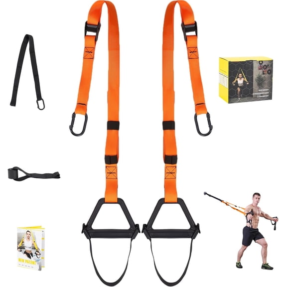 Bodyweight Resistance Straps,Suspension straps Complete Gym Fitness Trainer kit for Full- Workout Easy Setup Gym Outdoors
