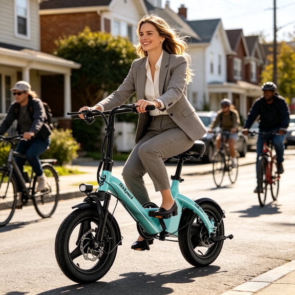 Bodywel 14" Folding Electric Bike, 500W Peak Electric Bicycle for Adults, 36V 10Ah Battery, 20 Miles Range E Bike, Mini Ebike for Commuting‌, UL2849