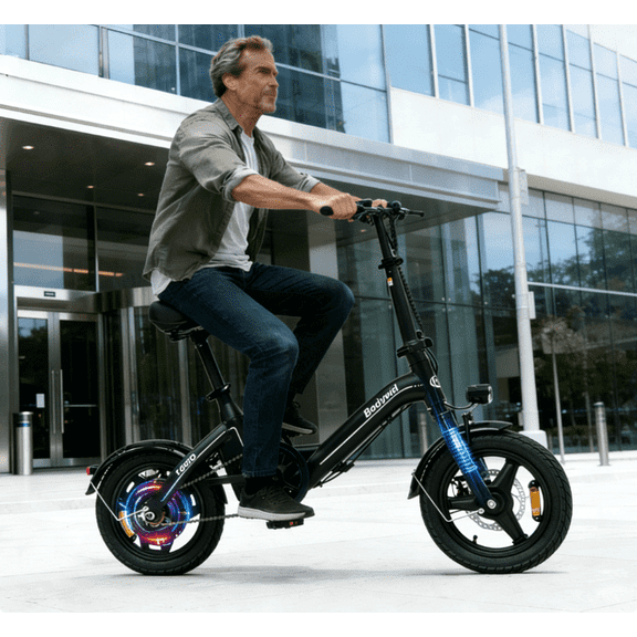 Bodywel 14" Foldable Electric Bike for Adults and Teens, 500W Rear Wheel Drive Motor, 36V 10Ah Lithium Battery, Commuting Mini Electric Bicycle, UL2849