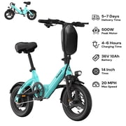 Bodywel 14 Inch Electric Bike for Adults, Peak 500W Adult Electric Bicycle, 36V 10Ah, 20Mph Max Ebike, 20 Miles Mini E Bike for City Commuter, UL2849