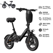 Bodywel 14  Electric Bike for Adults, Peak 500W Electric Bicycle, 36V 10Ah Battery Folding E Bike, Mini Ebike for City Commuter, UL2849