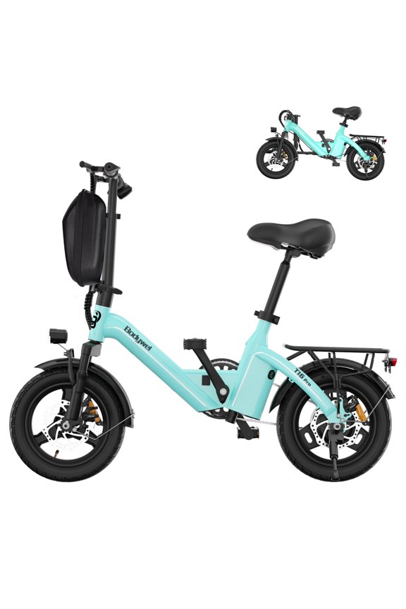 Foldable Electric Bike for Adults, 14" E Bike, 500W Peak Motor, 36V 10Ah Battery, 15~20 Miles Range, Ebike for Commuting, UL 2849 Certified