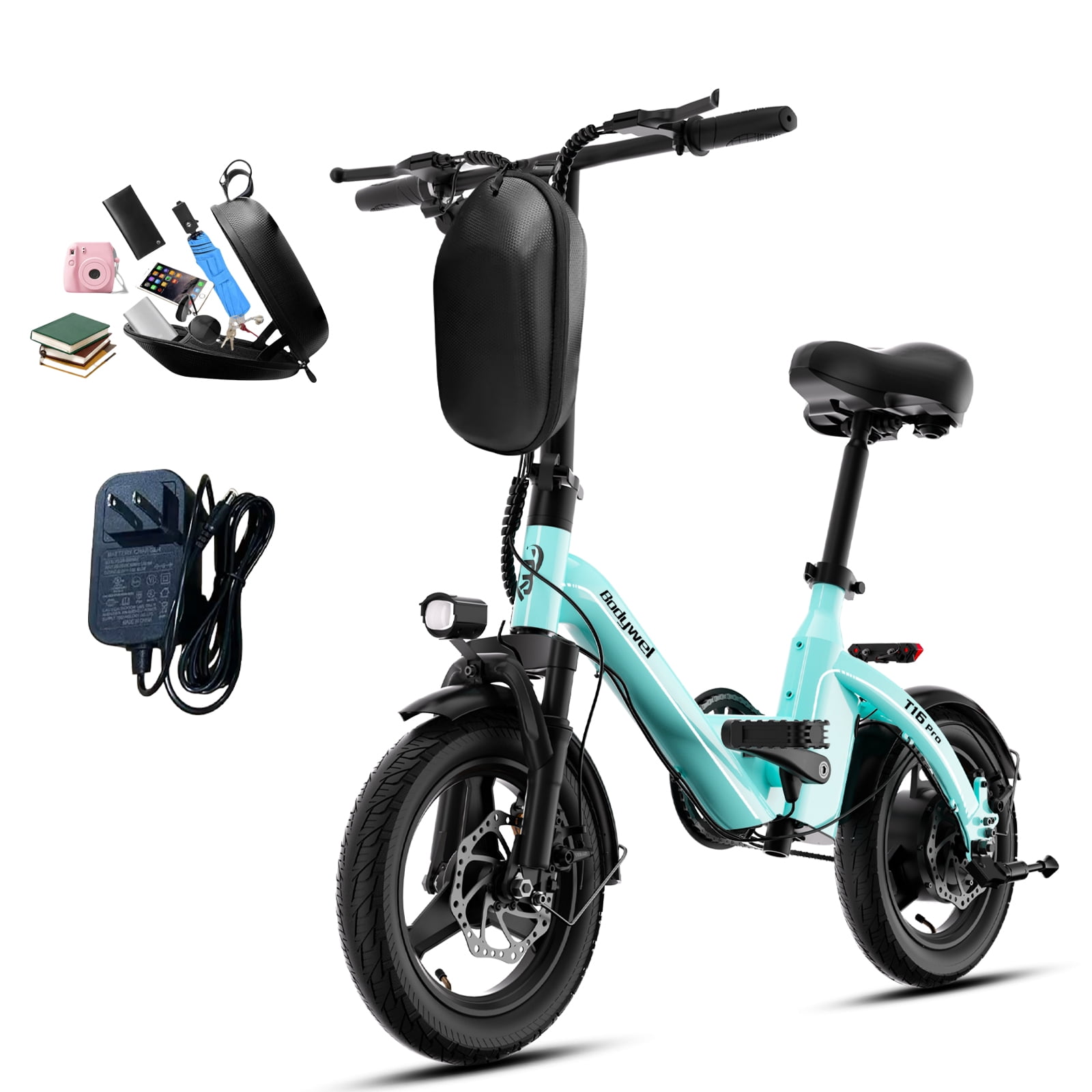 Bodywel Foldable Electric Bike for Teenager and Adults, Electric Bicycle 500W Motor, E Bikes Max Speed 20MPH, Mini Ebike for City Commuter, UL2849