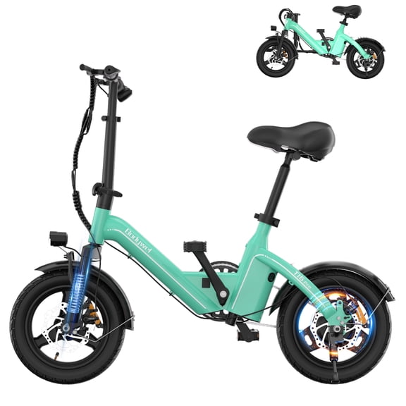 Bodywel T16PRO 14" Folding Electric Bike for Commuting, 30 Miles 36V 10Ah Battery, 750W Peak Motor Electric Bicycle for Adults, Ebike 20MPH Max Speed, UL 2849