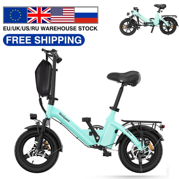 Bodywel T16pro 14" Folding E Bike for Adults, 750W Motor, Electric Bicycle Dual Disc Brakes, Electric Bike for Urban Commute