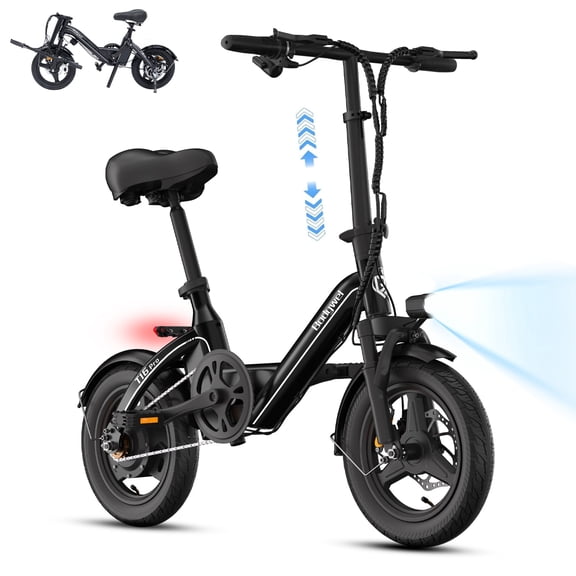 Bodywel T16pro Adult Electric Bicycles, 14" E Bikes For Adults, 500W Peak Motor, 36V 10Ah Battery, Folding Ebike for Commuter, E-Bike, UL2849