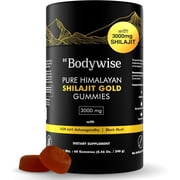Be Bodywise Shilajit Gummies Pure Himalayan Gold with Ashwagandha, Gokshura, Fulvic Acid 60 Count