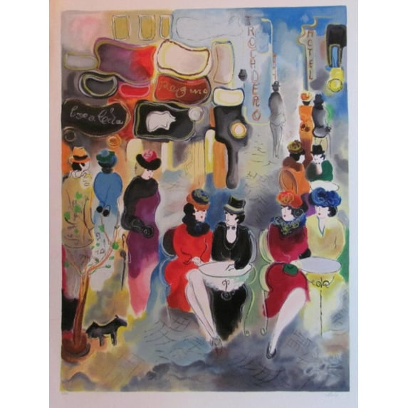 Boea Cafe serigraph by Zule Moskowitz - Size: 31"L x 23"W