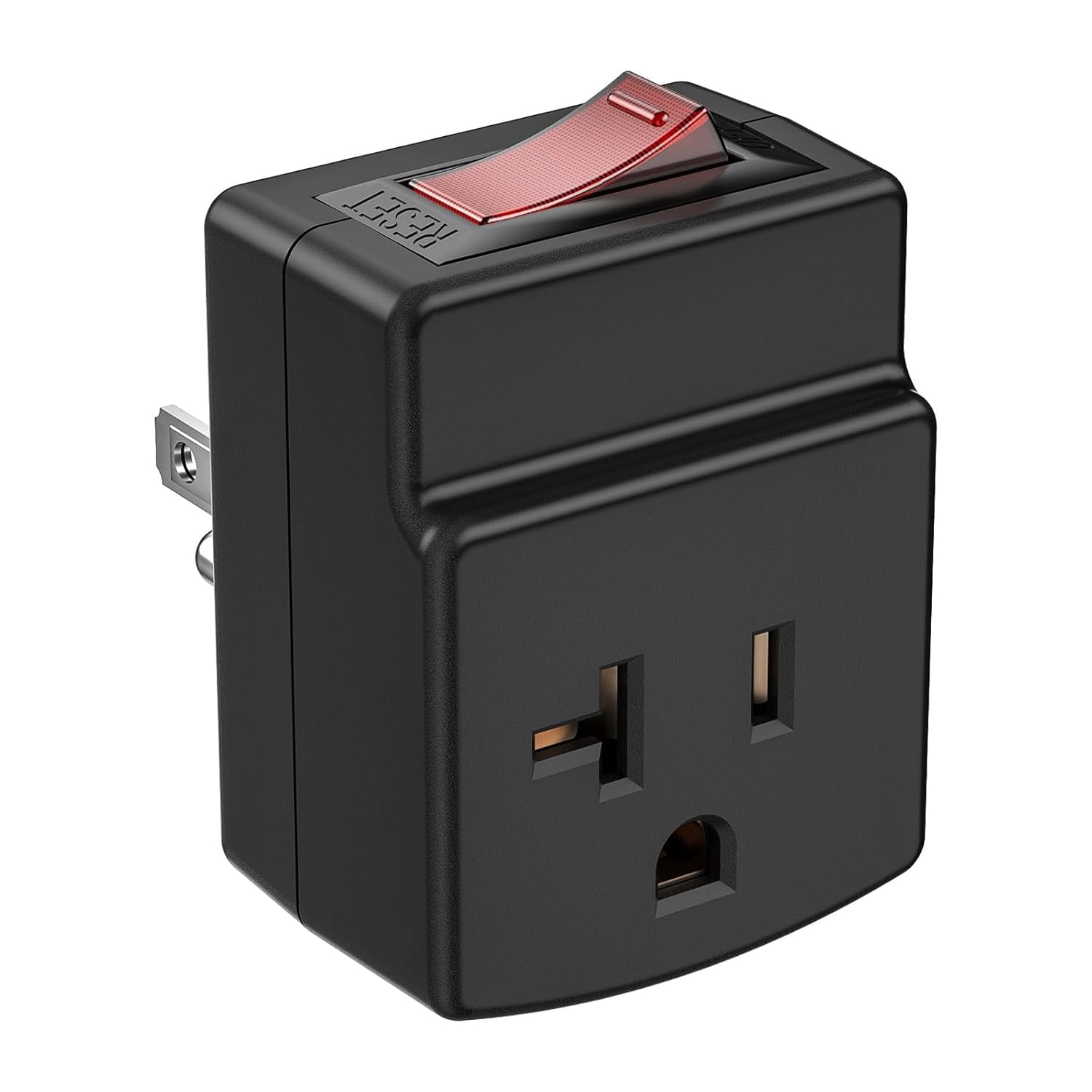 Boean 15 Amp to 20 Amp Adapter Plug with 15A Overload Protection Switch, ETL Listed, NEMA 5-15P to 5-20R AC Power Adapter , Safe Conversion for 20A Devices on Standard 15A Outlets