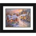 thumbnail image 1 of Boehme, Nicky 14x11 Black Ornate Wood Framed with Double Matting Museum Art Print Titled - Winter Cottage Glow, 1 of 4