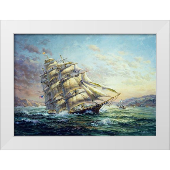 Boehme, Nicky 14x11 White Modern Wood Framed Museum Art Print Titled - Clipper Ship Surprise