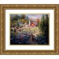 thumbnail image 1 of Boehme, Nicky 14x12 Gold Ornate Wood Framed with Double Matting Museum Art Print Titled - Grazing The Fertile Farmland, 1 of 4