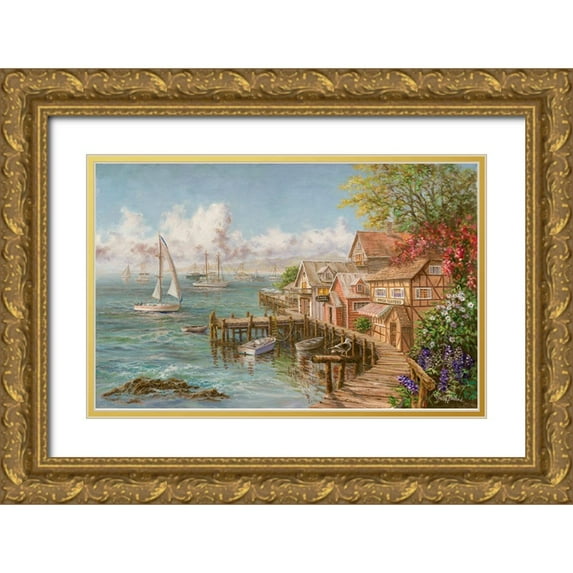 Boehme, Nicky 18x13 Gold Ornate Wood Framed with Double Matting Museum Art Print Titled - Mariner’s Haven