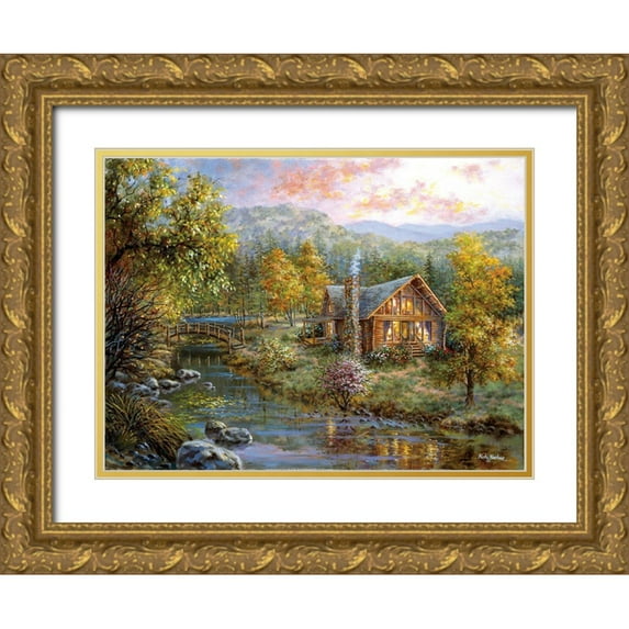 Boehme, Nicky 18x14 Gold Ornate Wood Framed with Double Matting Museum Art Print Titled - Peaceful Grove