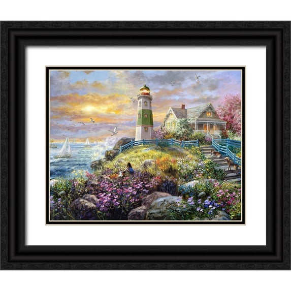 Boehme, Nicky 18x15 Black Ornate Wood Framed with Double Matting Museum Art Print Titled - Watching the Sunset