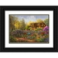 thumbnail image 1 of Boehme, Nicky 24x18 Black Ornate Wood Framed with Double Matting Museum Art Print Titled - Cottage Garden in Full Bloom, 1 of 4