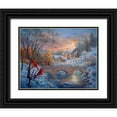 thumbnail image 1 of Boehme, Nicky 24x20 Black Ornate Wood Framed with Double Matting Museum Art Print Titled - Winter Sunset, 1 of 4