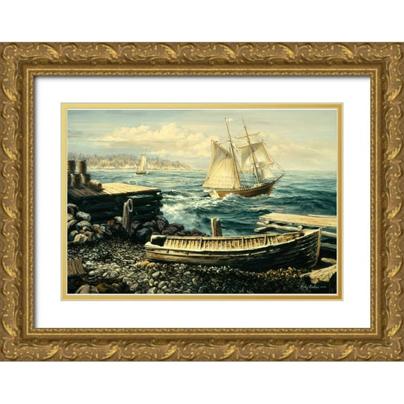 Boehme, Nicky 32x23 Gold Ornate Wood Framed with Double Matting Museum Art Print Titled - Coastal New England