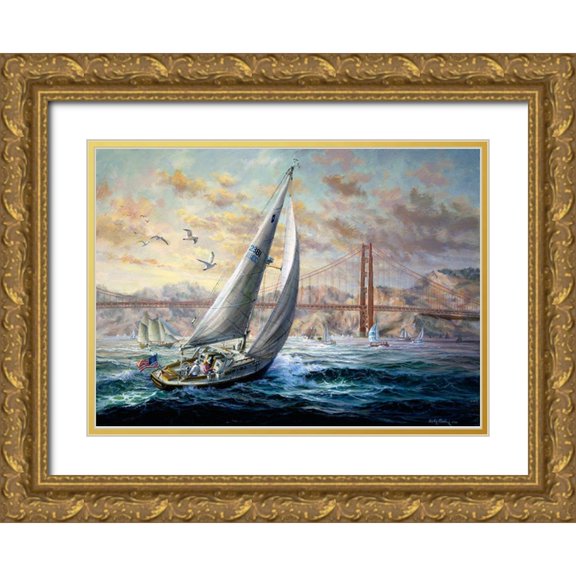 Boehme, Nicky 32x24 Gold Ornate Wood Framed with Double Matting Museum Art Print Titled - Golden Gate