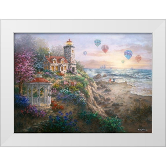 Boehme, Nicky 32x24 White Modern Wood Framed Museum Art Print Titled - Charming Tranquility I