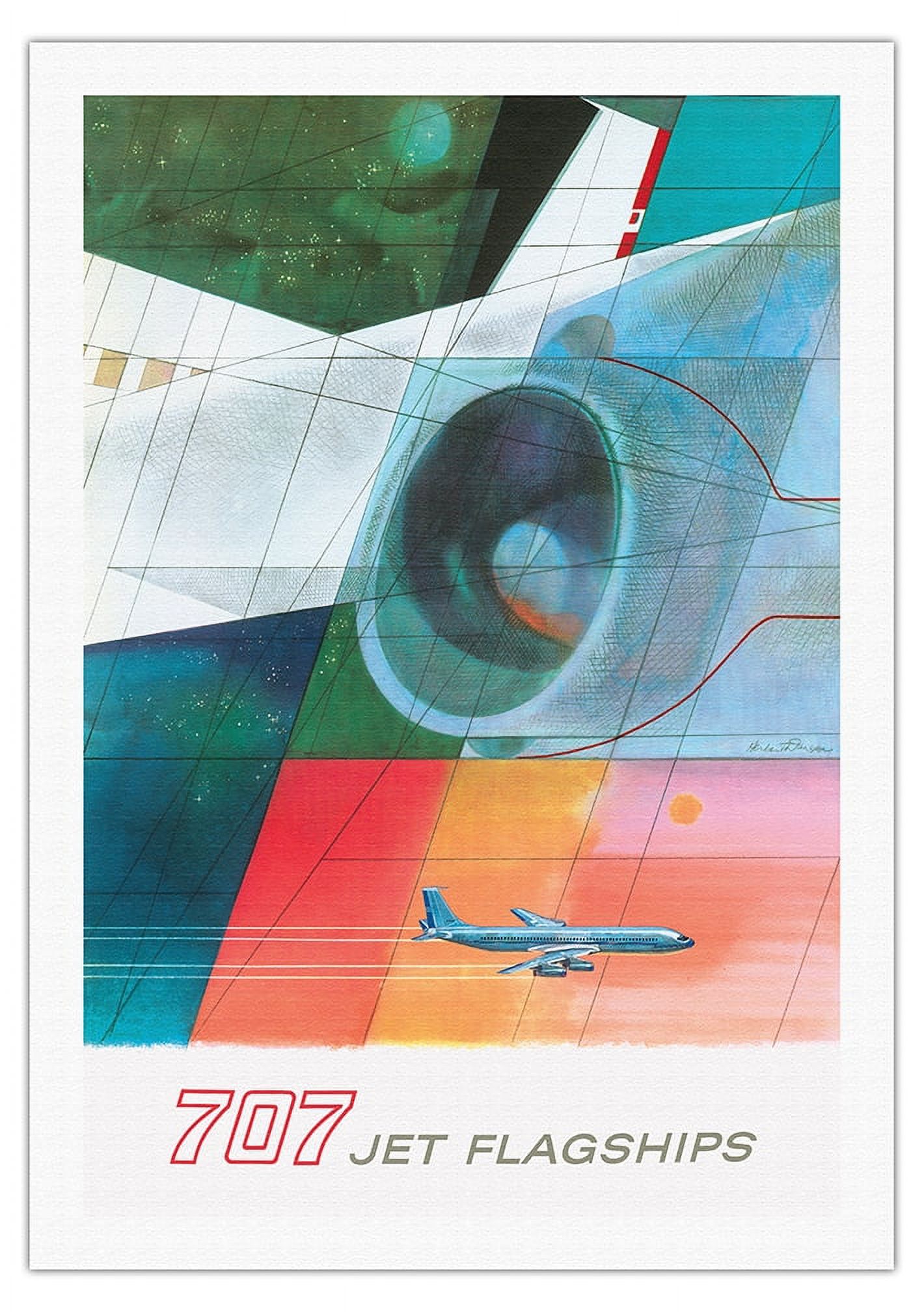 Boeing 707 Jet - Vintage Airline Travel Poster by Herbert Danska c.1957 ...