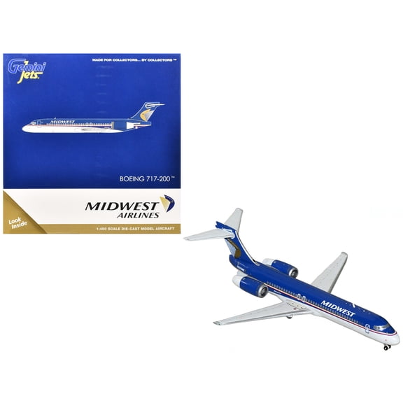 Boeing 717-200 Commercial Aircraft "Midwest Airlines" (N920ME) Blue and White 1/400 Diecast Model Airplane by GeminiJets