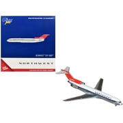 Boeing 727-200 Commercial Aircraft "Northwest Airlines" White with Blue Stripes and Red Tail 1/400 Diecast Model by GeminiJets