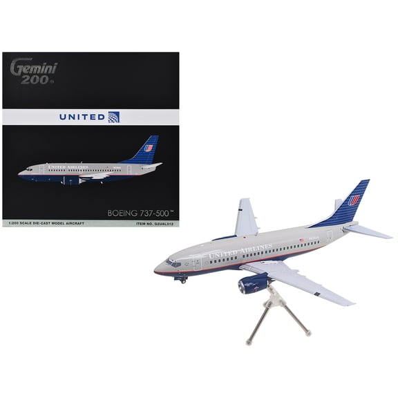 Boeing 737-500 Commercial Aircraft "United Airlines - Classic 737 Series" (N936UA) Gray with Blue Tail "Gemini 200" 1/200 Diecast Model Airplane by GeminiJets