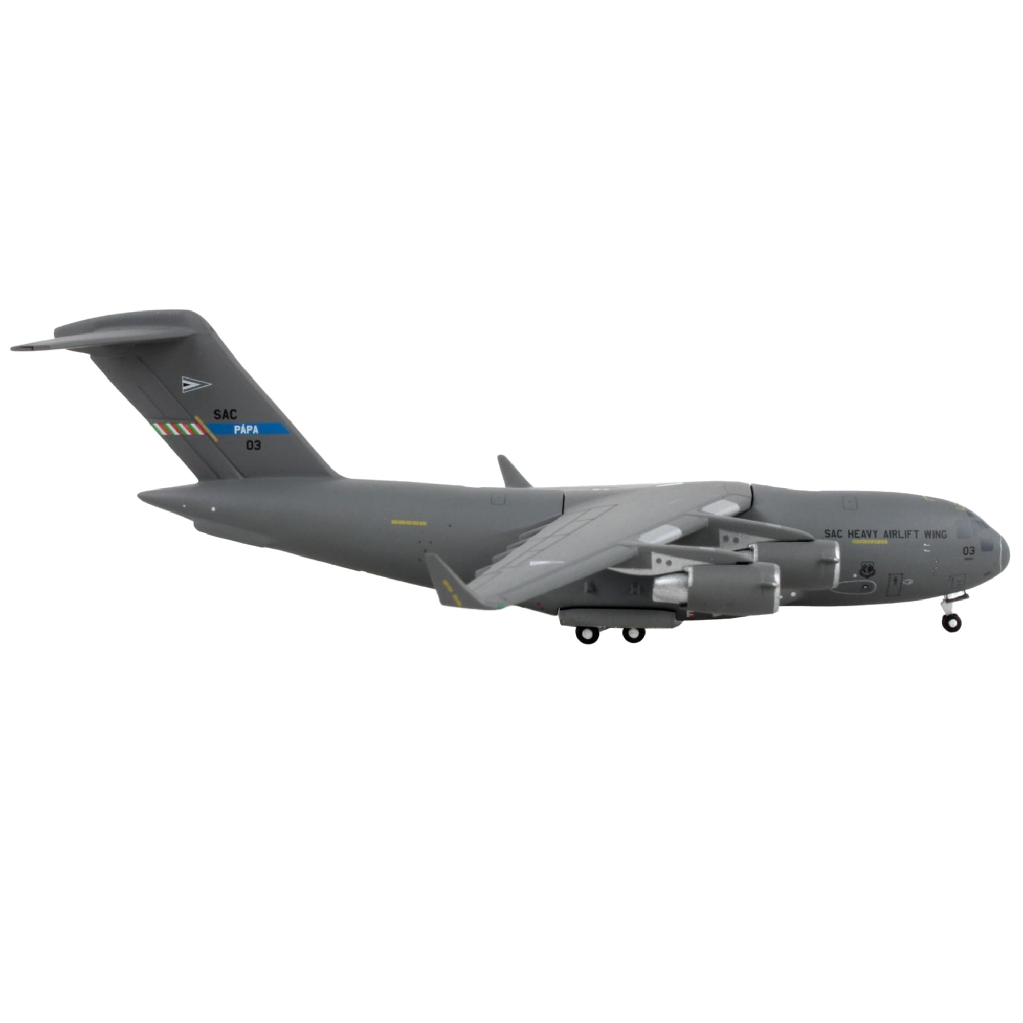 Boeing C-17 Globemaster III Transport Aircraft "SAC Heavy Wing SAC-03 Papa Air Base Hungary" NATO "Gemini Macs" Series 1/400 Diecast Model Airplane by GeminiJets