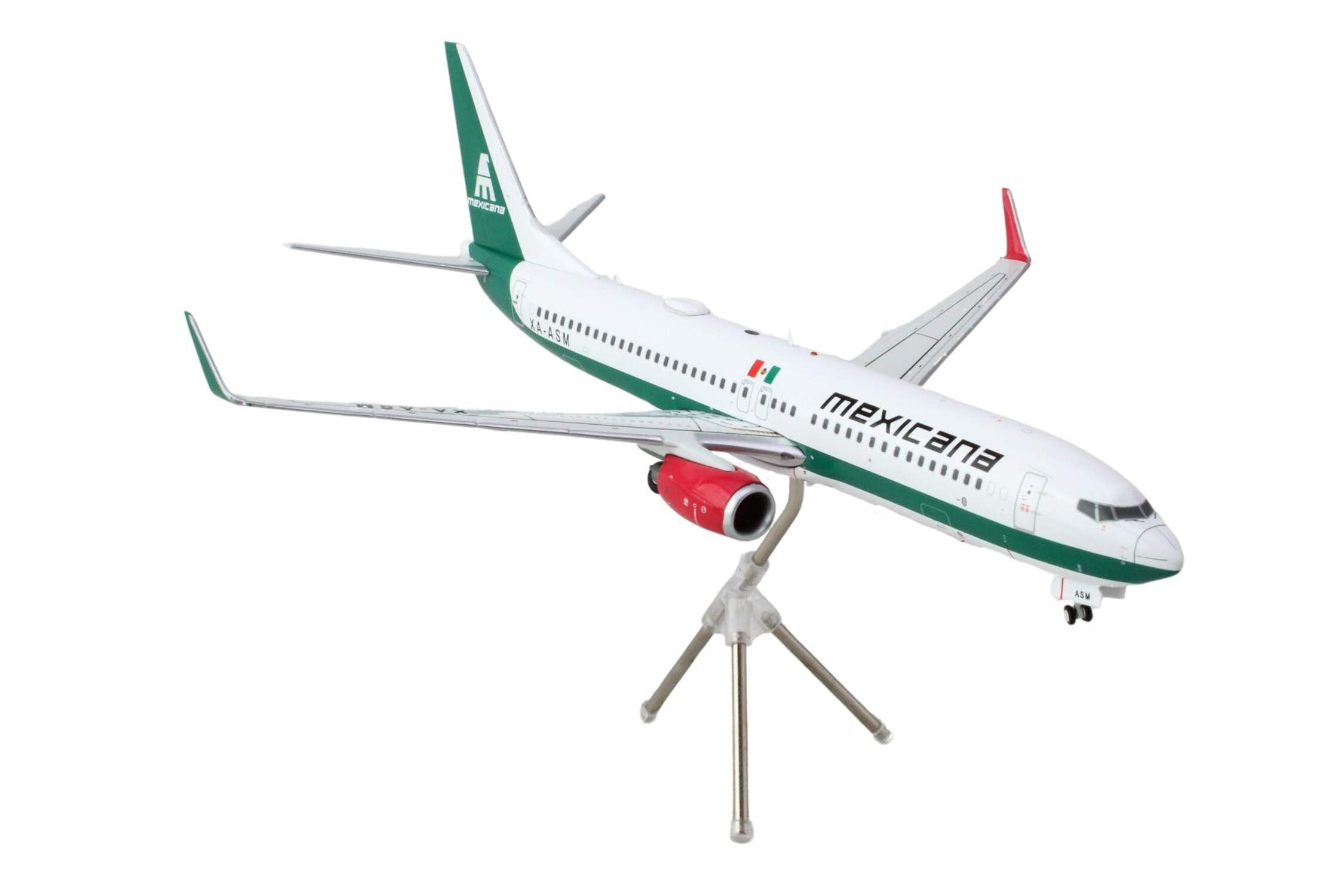 Boeing 737-800 Commercial Aircraft "Mexicana" White with Green "Gemini 200" Series 1/200 Diecast Model Airplane by GeminiJets