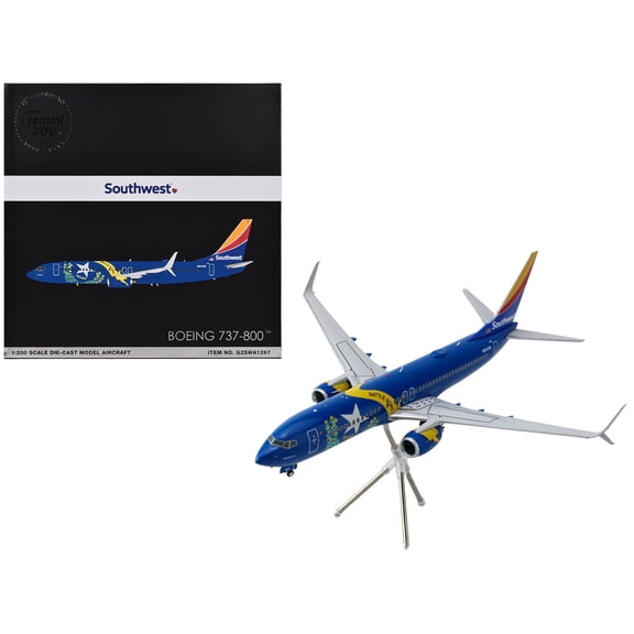 Boeing 737-800 Commercial Aircraft "Southwest Airlines - Nevada One" (N8646B) Blue with Tail Stripes "Gemini 200" Series 1/200 Diecast Model Airplane by GeminiJets
