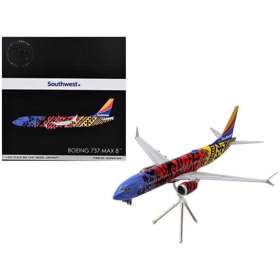 Boeing 737 MAX 8 Commercial Aircraft "Southwest Airlines - Imua One" (N8710M) Hawaiian Graphics "Gemini 200" Series 1/200 Diecast Model Airplane by GeminiJets