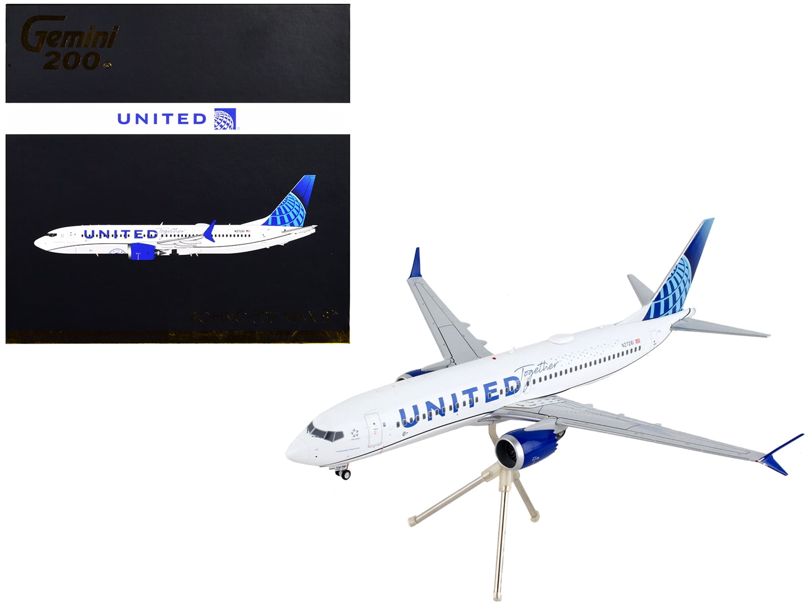United Airlines Boeing 737 MAX 8 Diecast Model Airplane