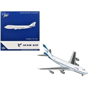 Boeing 747-100 Commercial Aircraft Iran Air EP-IAM White with Blue Stripes 1/400 Diecast Model by GeminiJets
