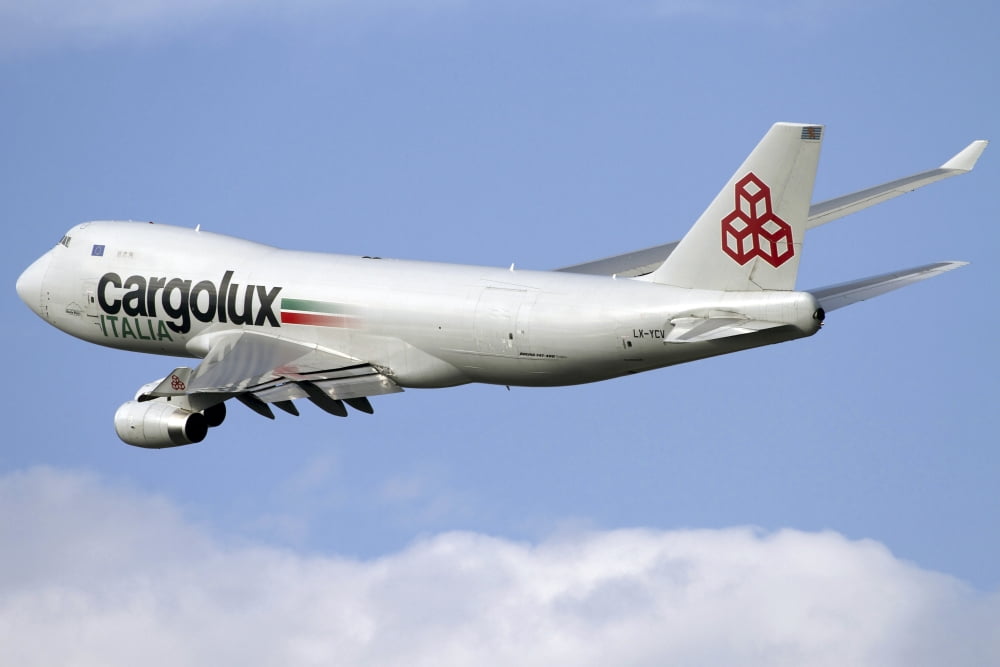 Boeing 747-400 of Cargolux Italia an Italian cargo airline Canvas Art - Luca NicolottiStocktrek Images (18 x 12)