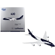 Boeing 747-8I Commercial Aircraft "Lufthansa 100 Years" D-ABYN Dark Blue and White "Gemini 200" Series 1/200 Diecast Model Airplane by GeminiJets