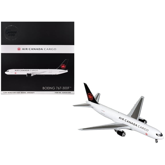Boeing 767-300F Commercial Aircraft "Air Canada Cargo" (C-GXHM) White with Black Tail "Gemini 200" Series 1/200 Diecast Model Airplane by GeminiJets