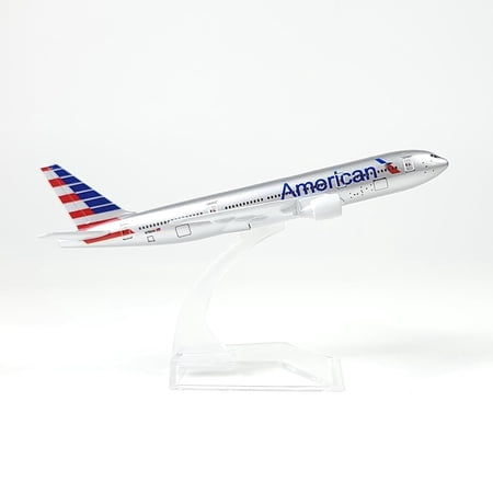 Boeing 777 AA Airlines 1/400 Diecast Metal Airplane Model with Stand Airlines Model Plane Alloy Display Collectible Model Kit for Aviation Enthusiast Gift